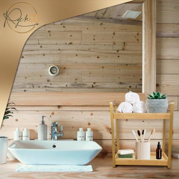 2-Tier Bamboo Bathroom Counter Shelf - Image 5